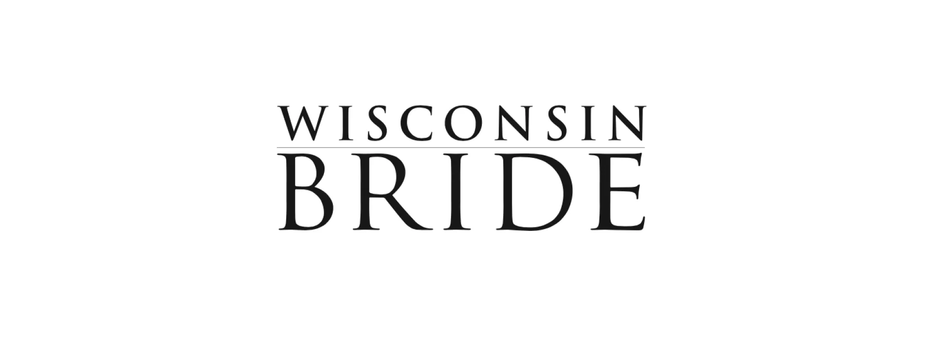 Black Wisconsin Bride logo against white backdrop