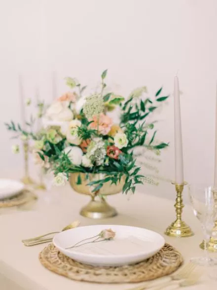 Table-scape Featuring Elegant Old-World Feminine Details in Styled Shoot