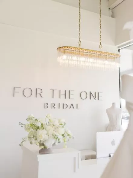 Interior of For The One Bridal's new boutique space