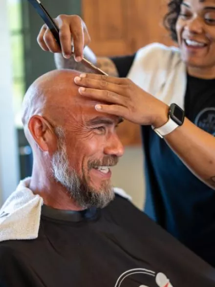 Man getting his head shaved via JD Barba