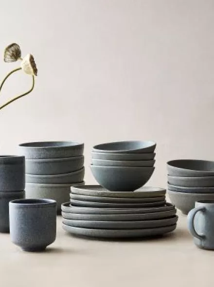 Earth toned tableware from West Elm