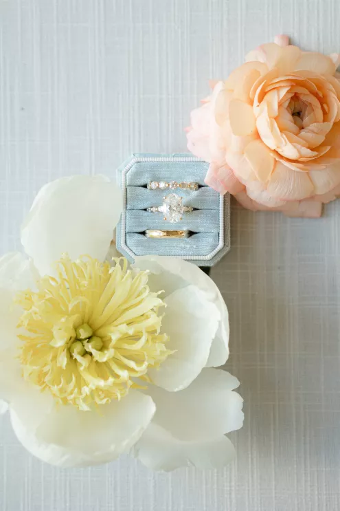 Timeless Wedding Day with Vintage Details and Pops of Pale Blue at