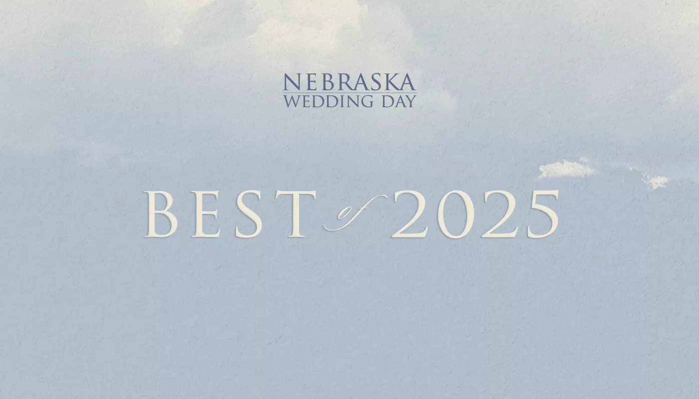 Nebraska Wedding Day Best of 2025 image with blue sky background