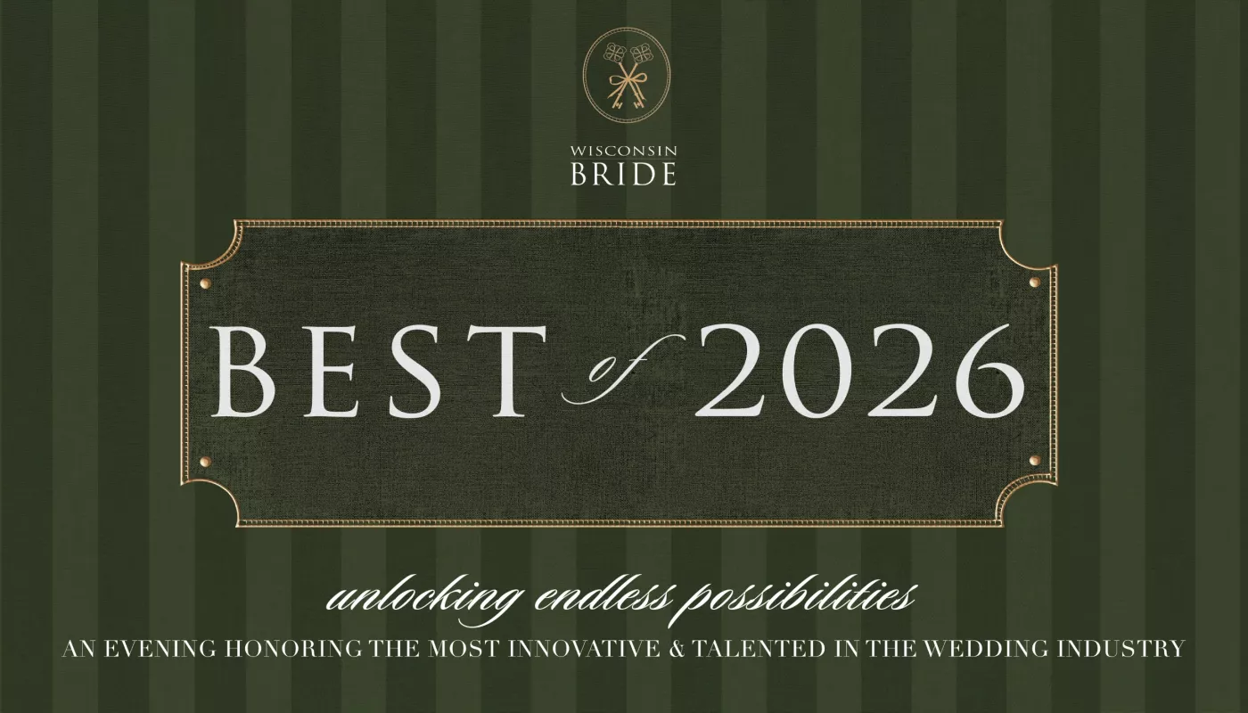 Wisconsin Bride Best of logo with green background